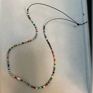 Luis Morais ‘evil eye’ beaded necklace with 18 K gold skull end beads